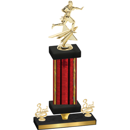 Premium Single Red Glacier Third Place Flag Football Trophy