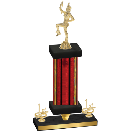 Premium Single Red Glacier First Place Majorette Trophy