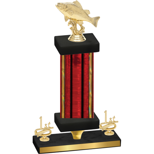 Premium Single Red Glacier First Place Fishing Trophy