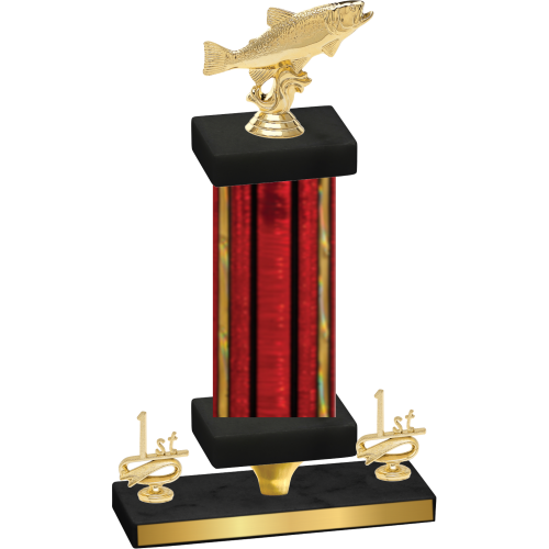 Premium Single Red Glacier First Place Fishing Trophy