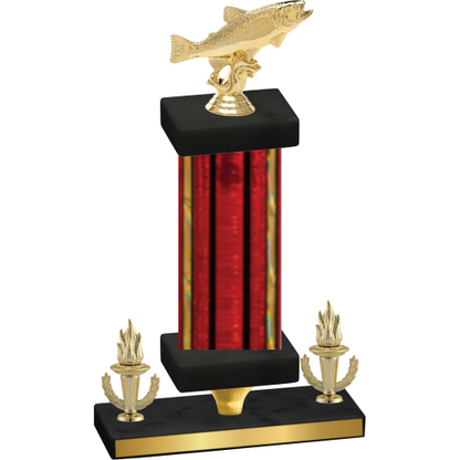 Premium Single Red Glacier Victory Fishing Trophy