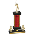 Premium Single Red Glacier Victory Golf Trophy