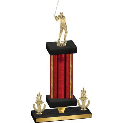 Premium Single Red Glacier Victory Golf Trophy