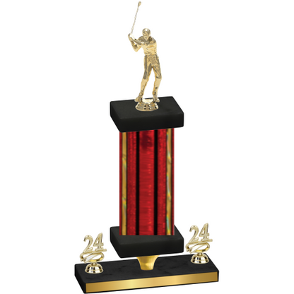 Premium Single Red Glacier Year Golf Trophy