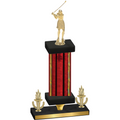 Premium Single Red Glacier Victory Golf Trophy