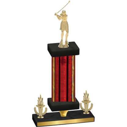 Premium Single Red Glacier Victory Golf Trophy