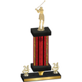 Premium Single Red Glacier Year Golf Trophy