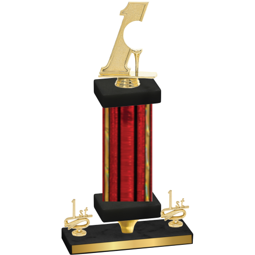 Premium Single Red Glacier First Place Golf Trophy