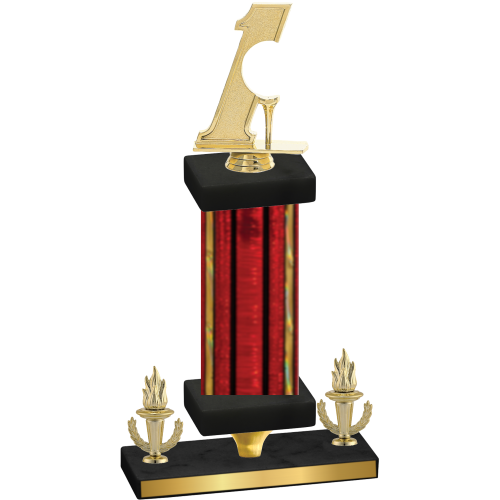 Premium Single Red Glacier Victory Golf Trophy