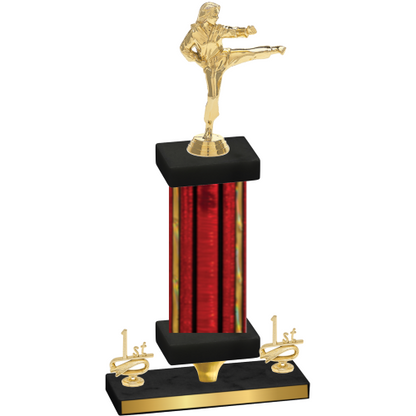 Premium Single Red Glacier First Place Karate Trophy