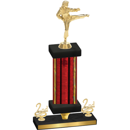 Premium Single Red Glacier Second Place Karate Trophy