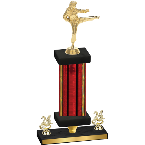 Premium Single Red Glacier Year Karate Trophy