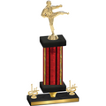 Premium Single Red Glacier First Place Karate Trophy