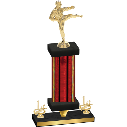 Premium Single Red Glacier First Place Karate Trophy