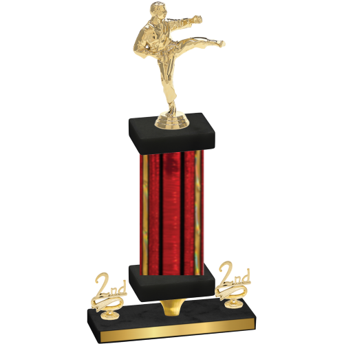 Premium Single Red Glacier Second Place Karate Trophy