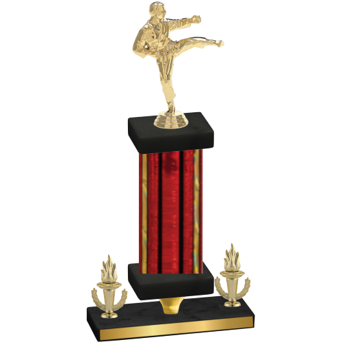 Premium Single Red Glacier Victory Karate Trophy