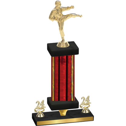 Premium Single Red Glacier Year Karate Trophy