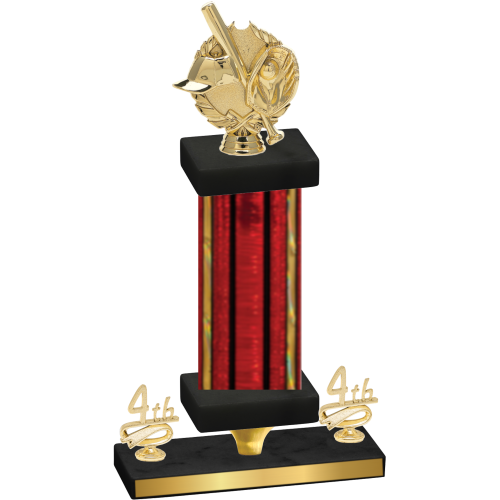 Premium Single Red Glacier Fourth Place Baseball Trophy