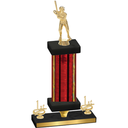 Premium Single Red Glacier First Place Baseball Trophy