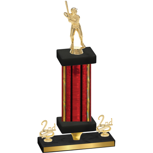 Premium Single Red Glacier Second Place Baseball Trophy