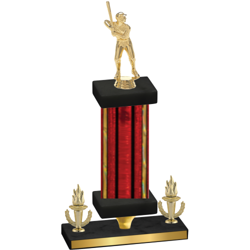 Premium Single Red Glacier Victory Baseball Trophy