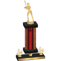 Premium Single Red Glacier Fourth Place Softball Trophy