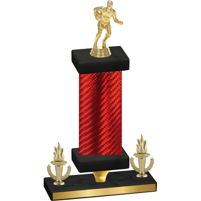 Premium Single Red Carbon Fiber Victory Rugby Trophy