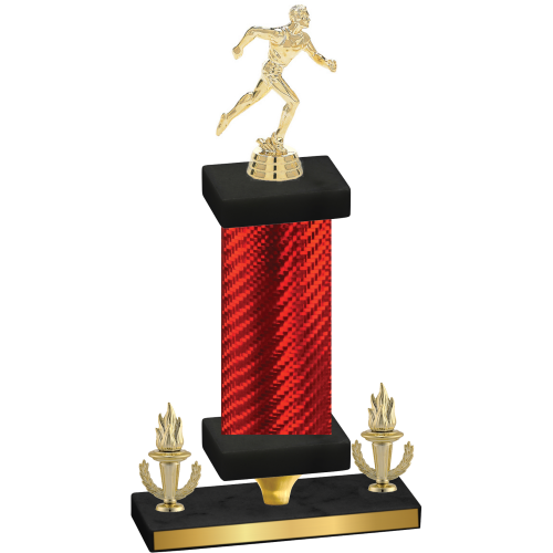 Premium Single Red Carbon Fiber Victory Running Trophy