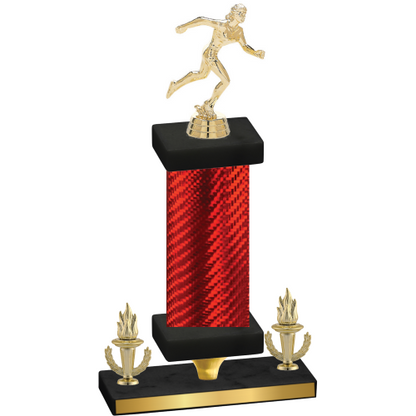 Premium Single Red Carbon Fiber Victory Running Trophy