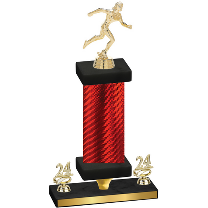 Premium Single Red Carbon Fiber Year Running Trophy