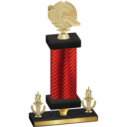 Premium Single Red Carbon Fiber Victory Running Trophy