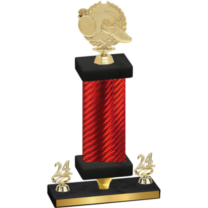 Premium Single Red Carbon Fiber Year Running Trophy