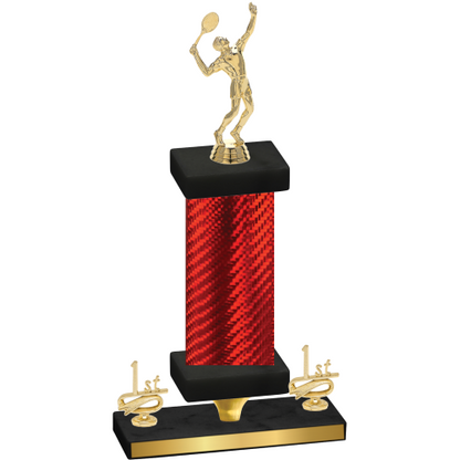 Premium Single Red Carbon Fiber First Place Tennis Trophy