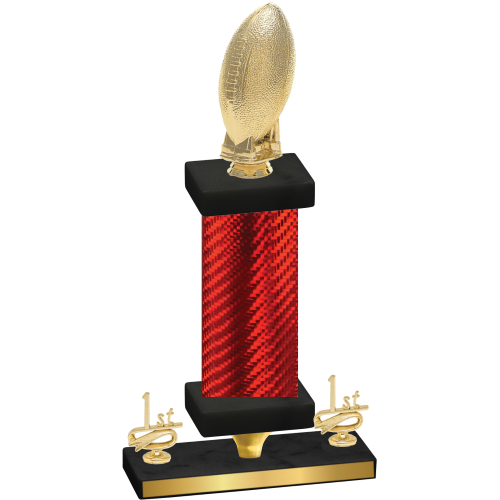 Premium Single Red Carbon Fiber First Place Football Trophy