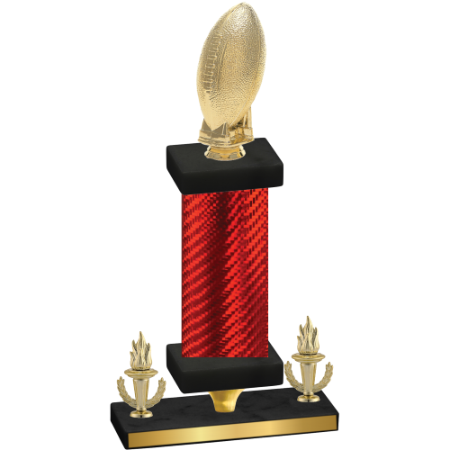 Premium Single Red Carbon Fiber Victory Football Trophy