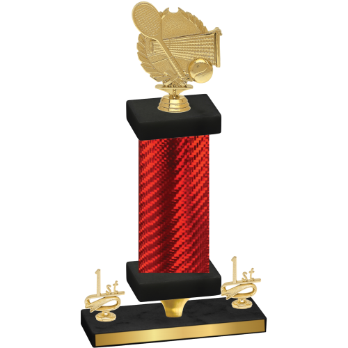 Premium Single Red Carbon Fiber First Place Tennis Trophy