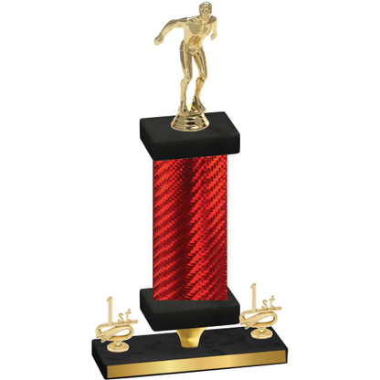 Premium Single Red Carbon Fiber First Place Swimming Trophy