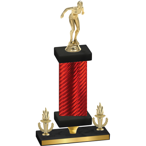 Premium Single Red Carbon Fiber Victory Tennis Trophy