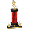 Premium Single Red Carbon Fiber First Place Football Trophy