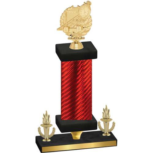 Premium Single Red Carbon Fiber Victory Swimming Trophy