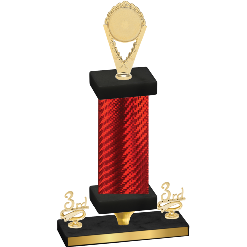 Premium Single Red Carbon Fiber Third Place Insert Trophy