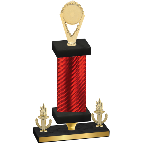 Premium Single Red Carbon Fiber Victory Insert Trophy