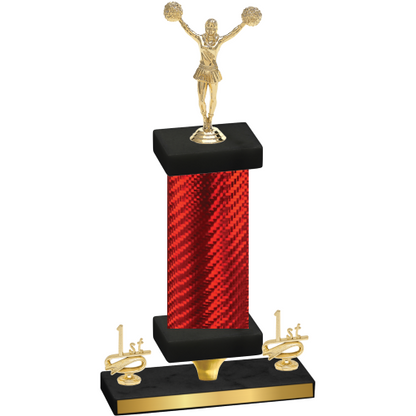 Premium Single Red Carbon Fiber First Place Cheerleading Trophy