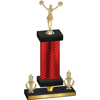 Premium Single Red Carbon Fiber Victory Cheerleading Trophy