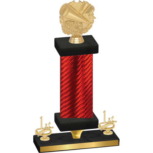 Premium Single Red Carbon Fiber First Place Cheerleading Trophy