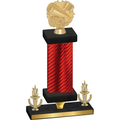 Premium Single Red Carbon Fiber Victory Cheerleading Trophy