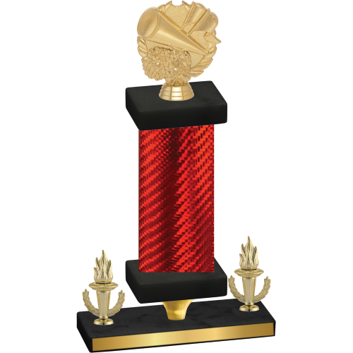 Premium Single Red Carbon Fiber Victory Cheerleading Trophy