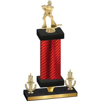 Premium Single Red Carbon Fiber Victory Hockey Trophy