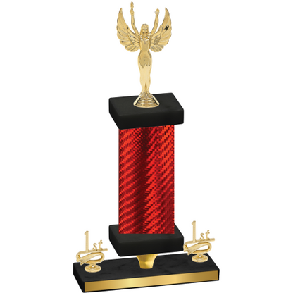 Premium Single Red Carbon Fiber First Place Victory Trophy