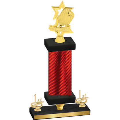 Premium Single Red Carbon Fiber First Place Pickleball Trophy